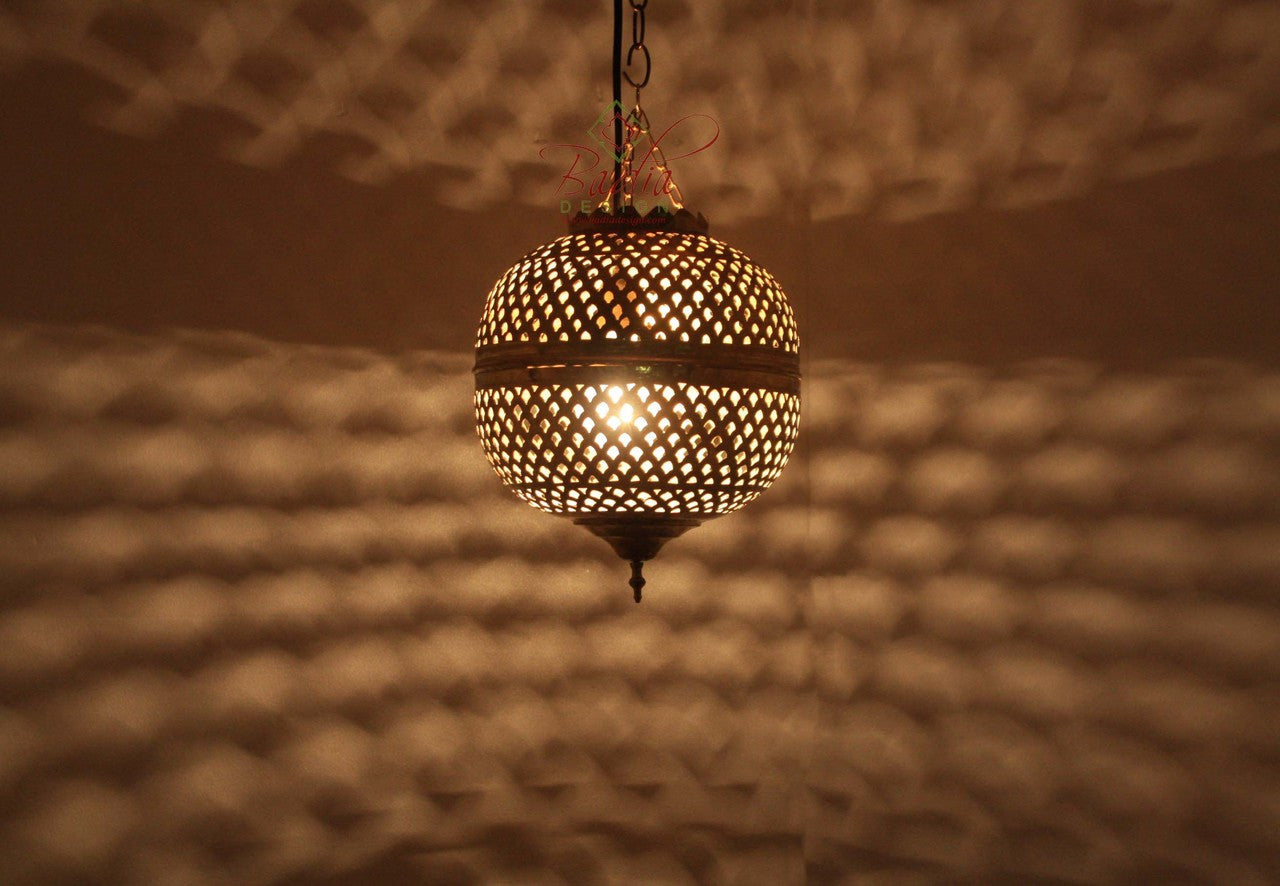 Honeycomb Design Silver Lantern