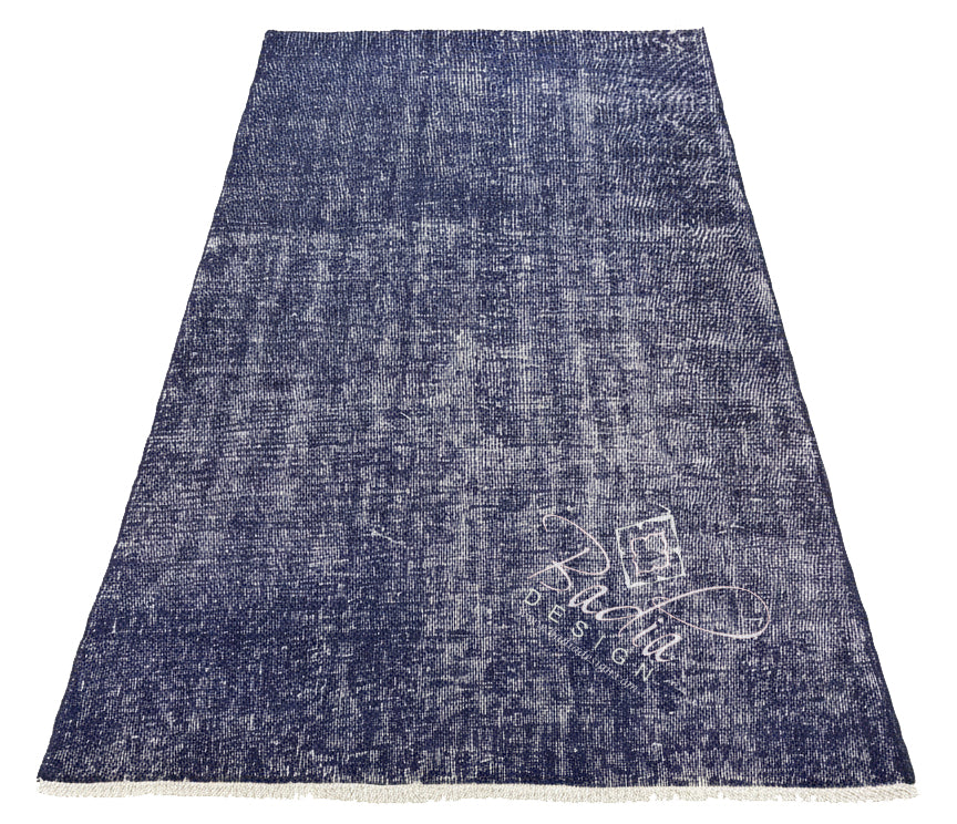 Indigo Blue Solid Design Rug