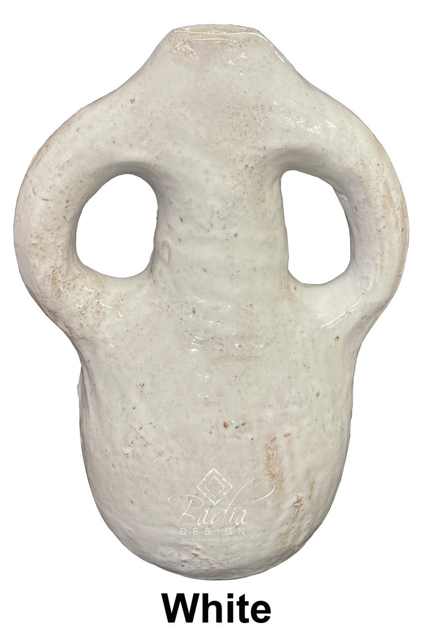 Blue and White Hand Painted Wide Ceramic Flower Vase - CER124