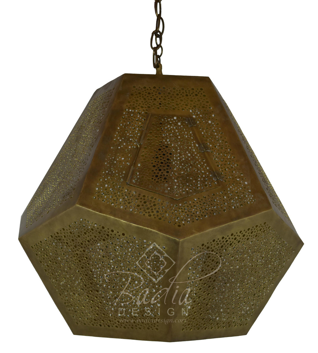 Intricately Designed Brass Chandelier