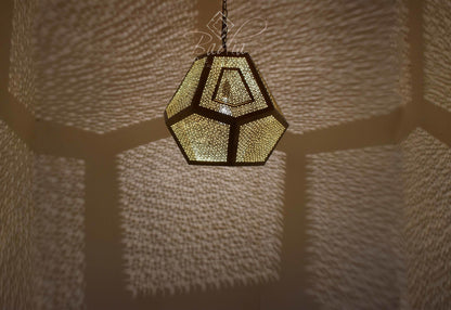 Intricately Designed Brass Chandelier