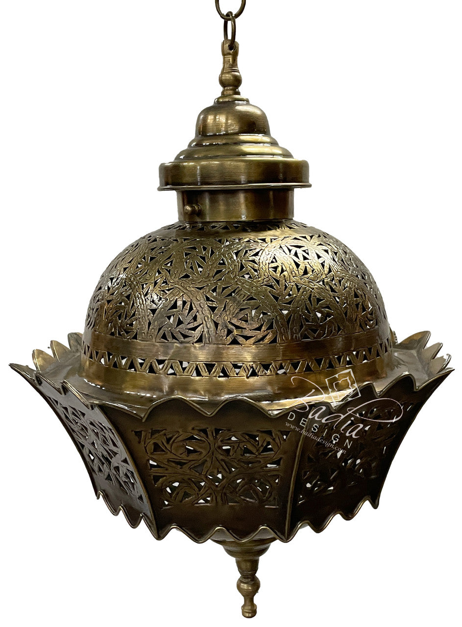 Intricately Designed Brass Lamp
