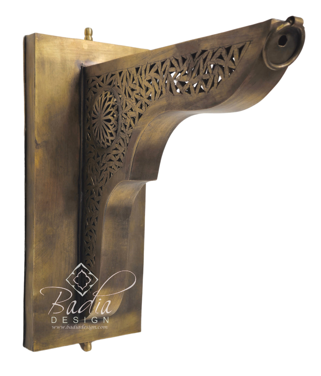 Moroccan Intricately Designed Brass Wall Bracket