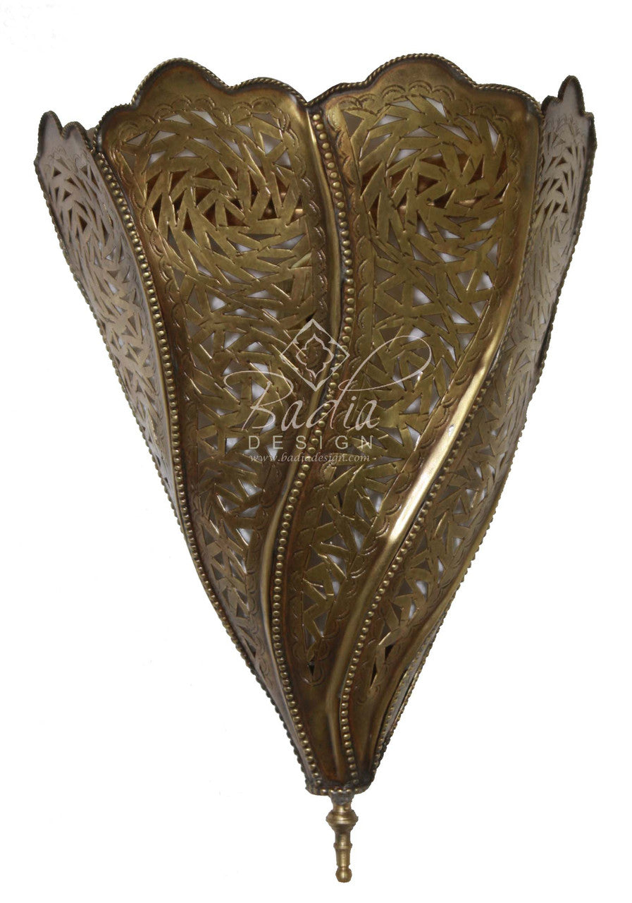 Intricately Designed Brass Wall Sconce