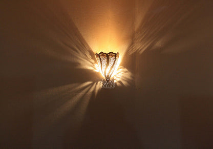 Intricately Designed Brass Wall Sconce