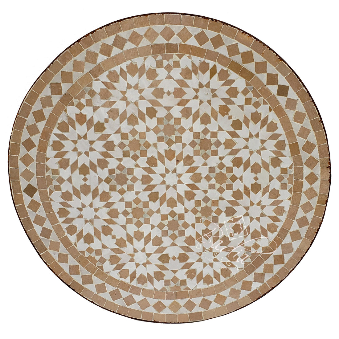 24" Intricately Designed Round Tile Table Top