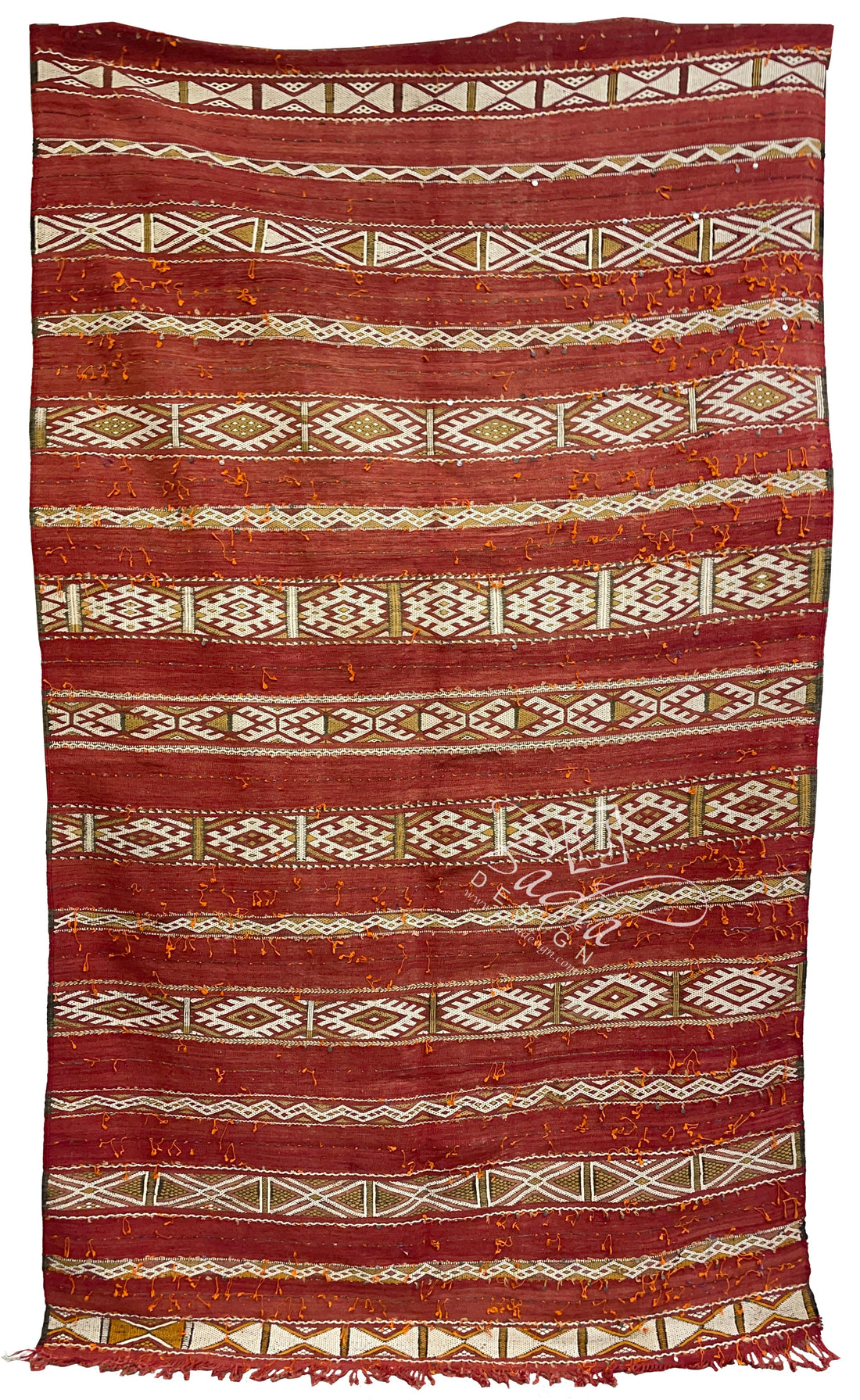 Red Multi-Color Moroccan Kilim Rug