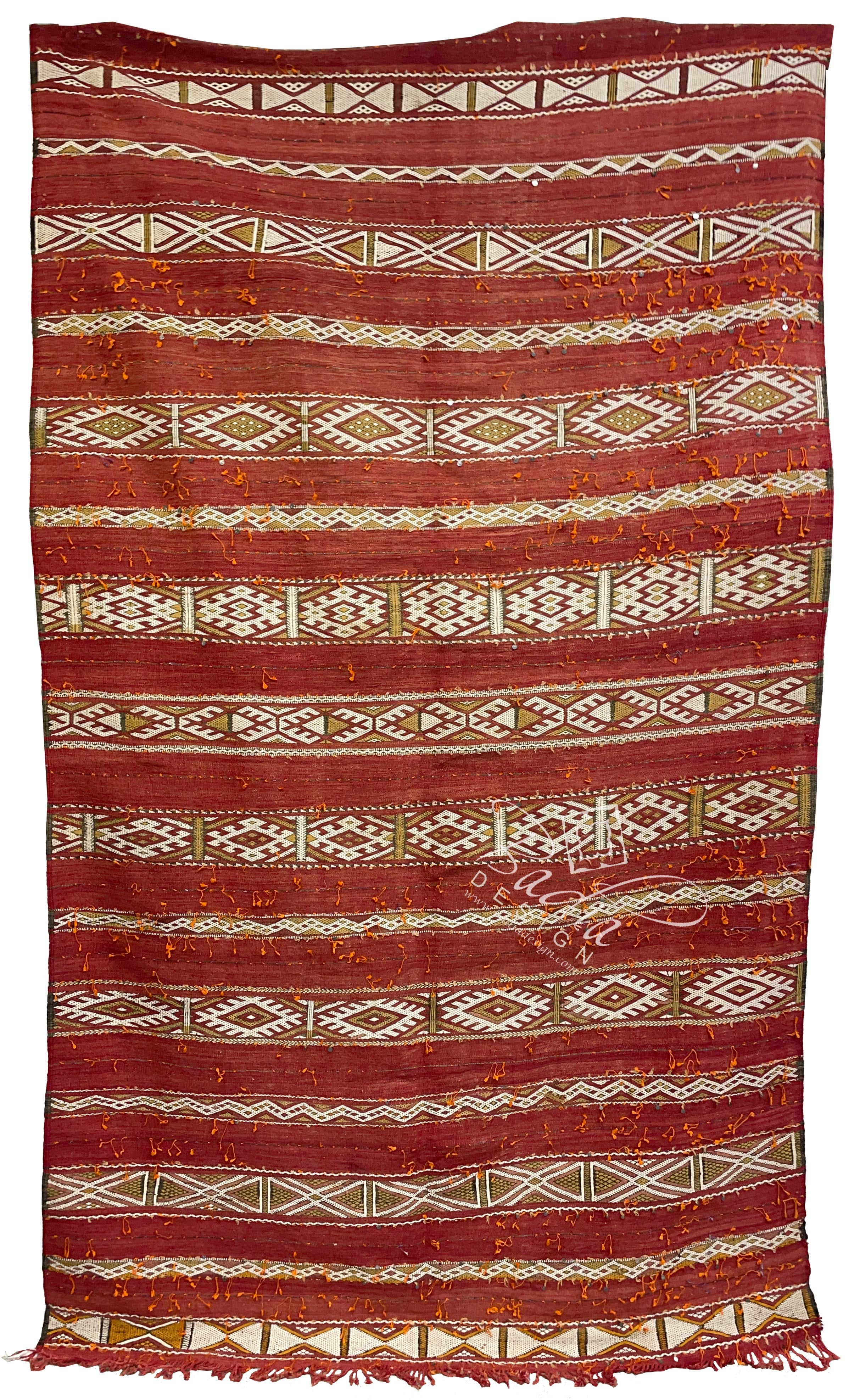 Red Multi-Color Moroccan Kilim Rug
