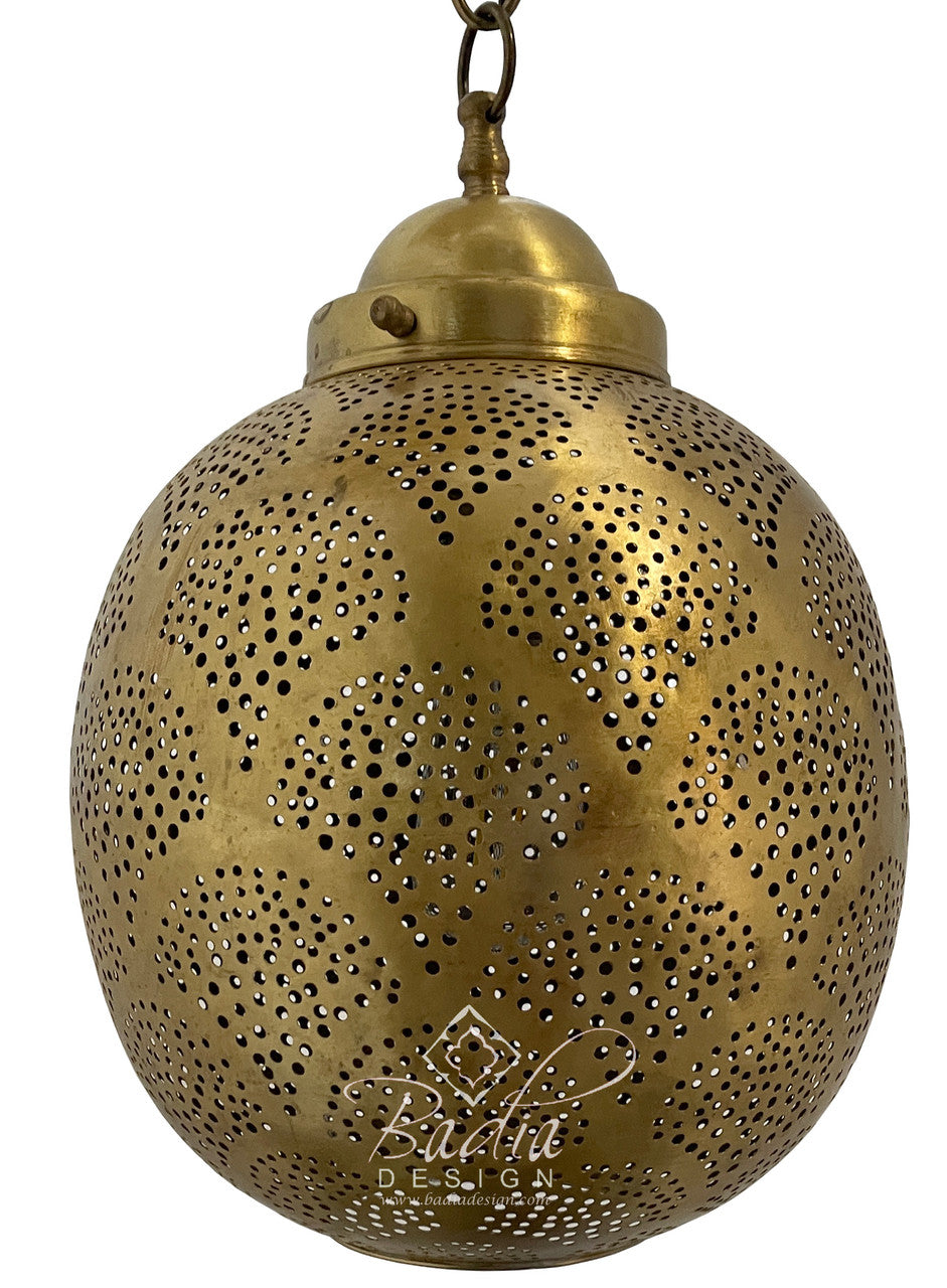 Intricate Hand Punched Brass Lantern