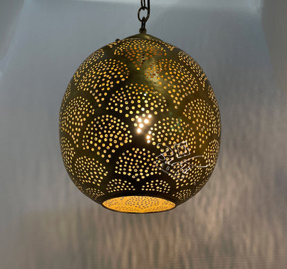 Intricate Hand Punched Brass Lantern