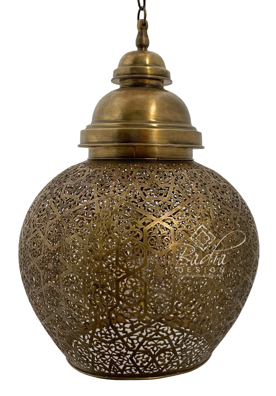 Intricate Hand Punched Brass Lantern
