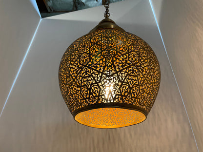 Intricate Hand Punched Brass Lantern