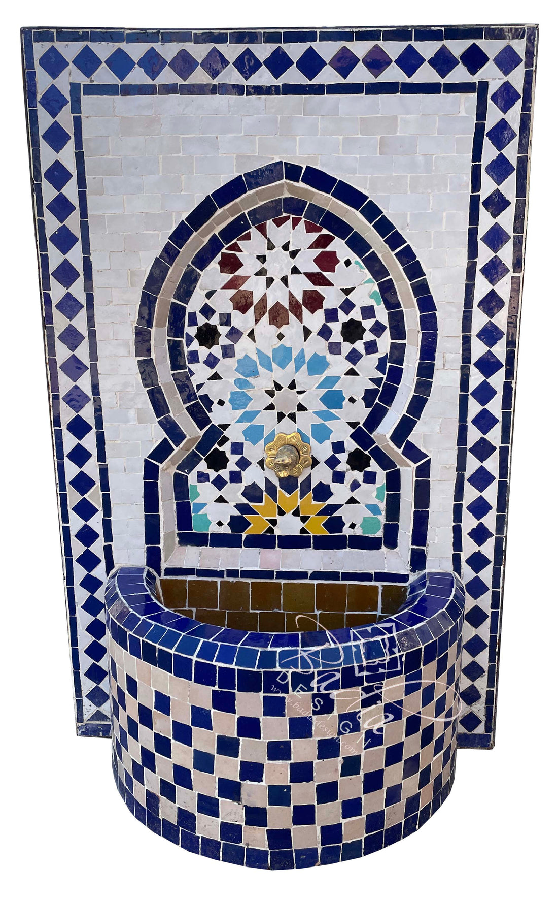 Mini Multi-Color Mosaic Tile Water Fountain