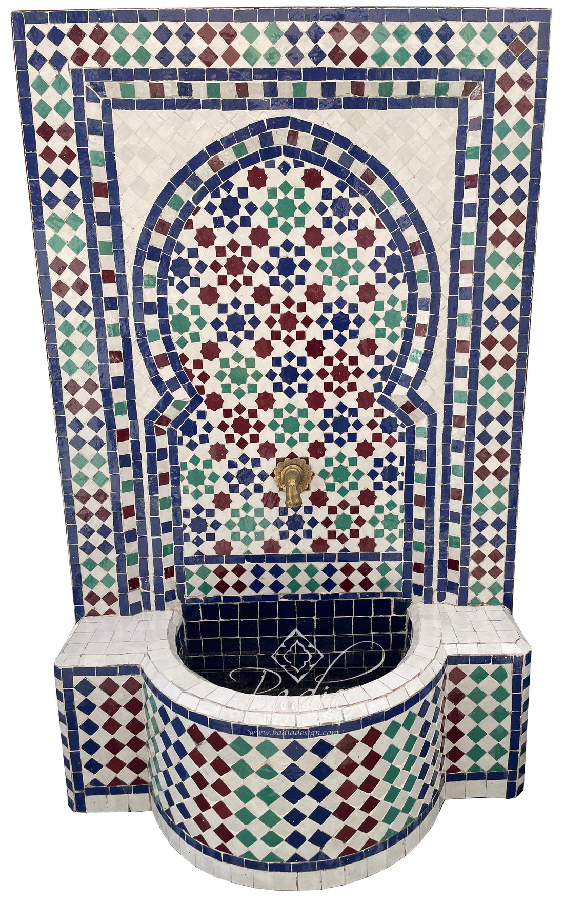 Multi-Color Mosaic Tile Water Fountain