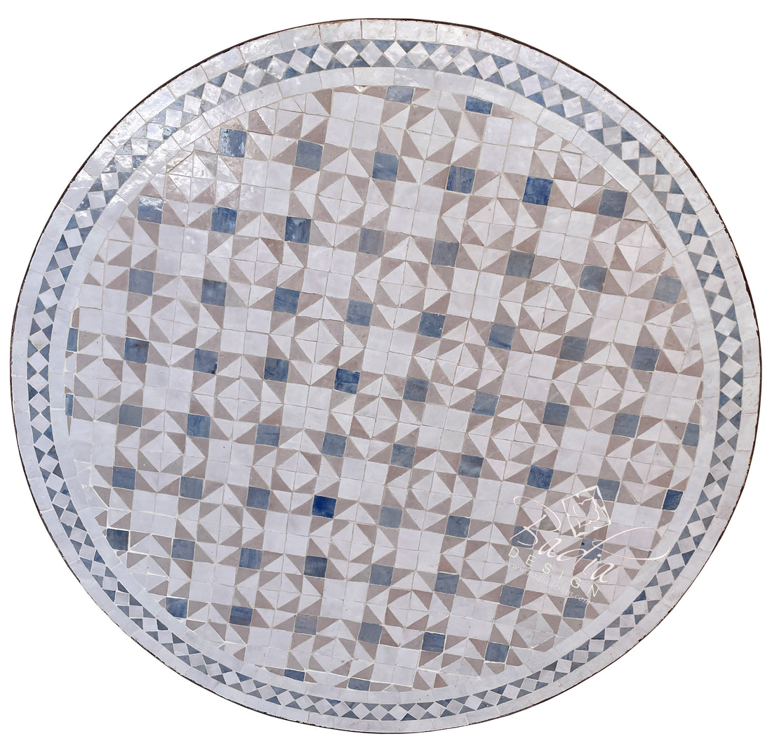 39" Round Moroccan Mosaic Tile Table Top