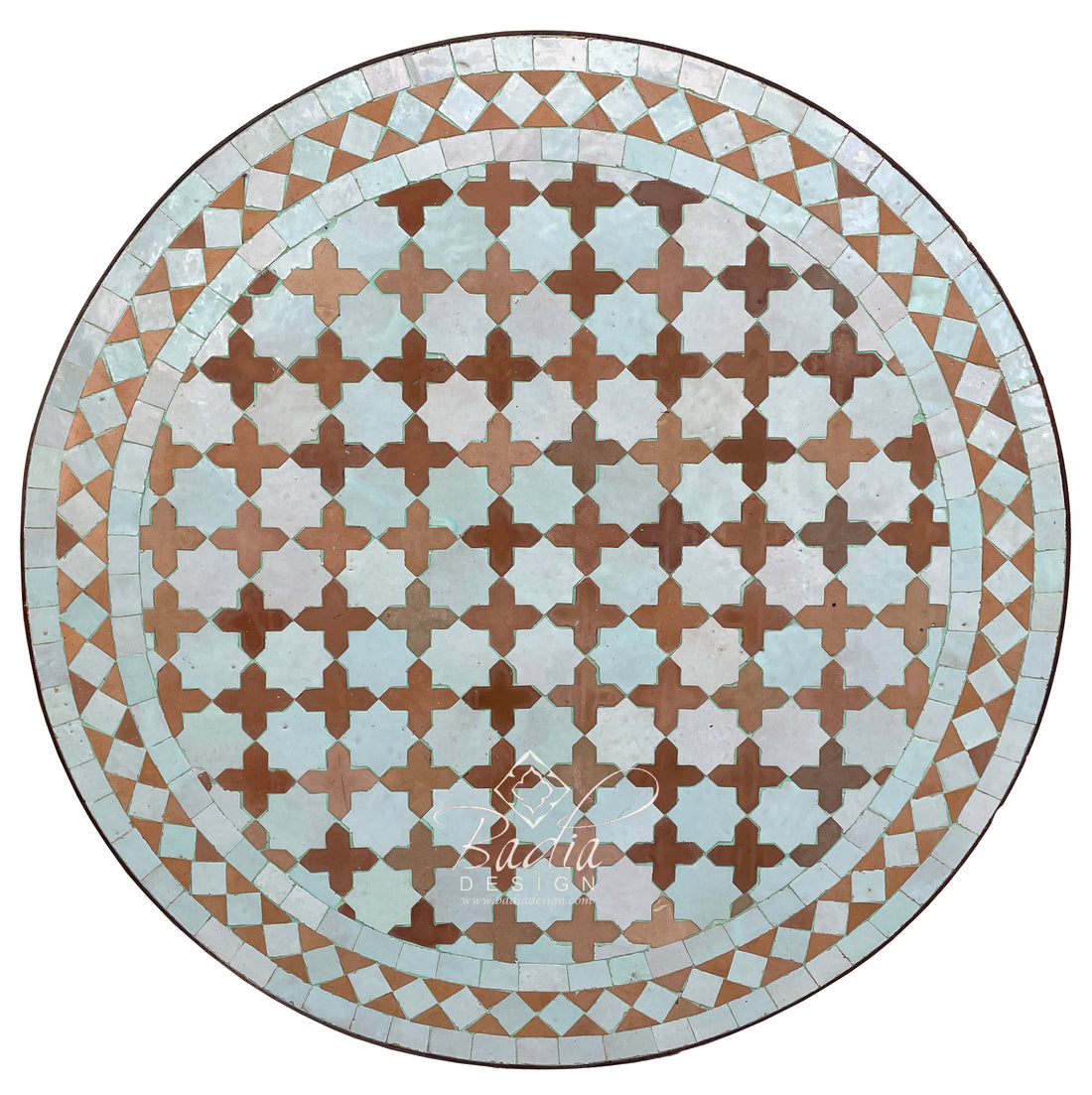 24" Intricately Designed Round Tile Table Top