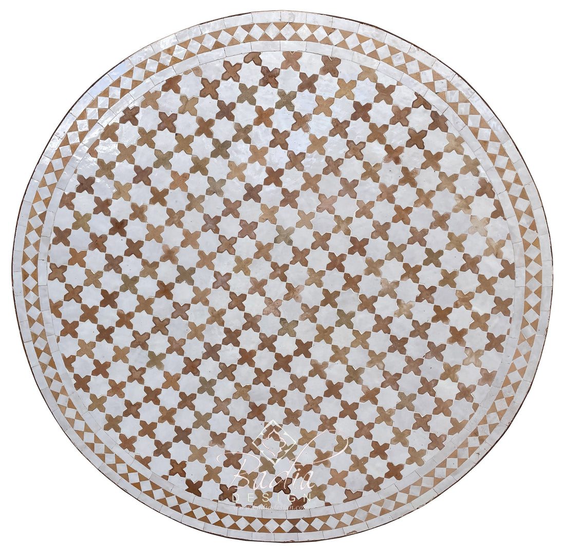 39" Round Moroccan Mosaic Tile Table Top