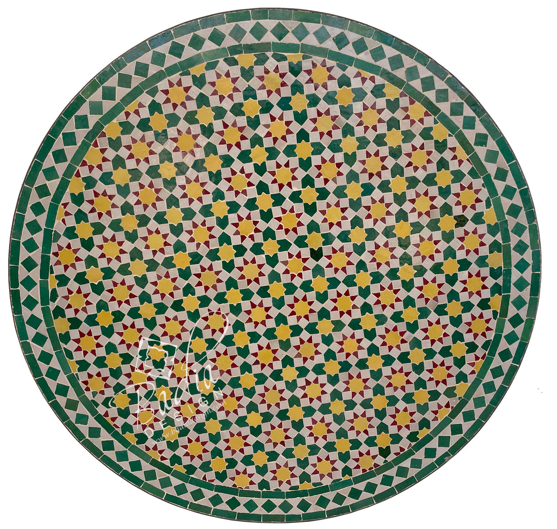 39" Round Moroccan Mosaic Tile Table Top