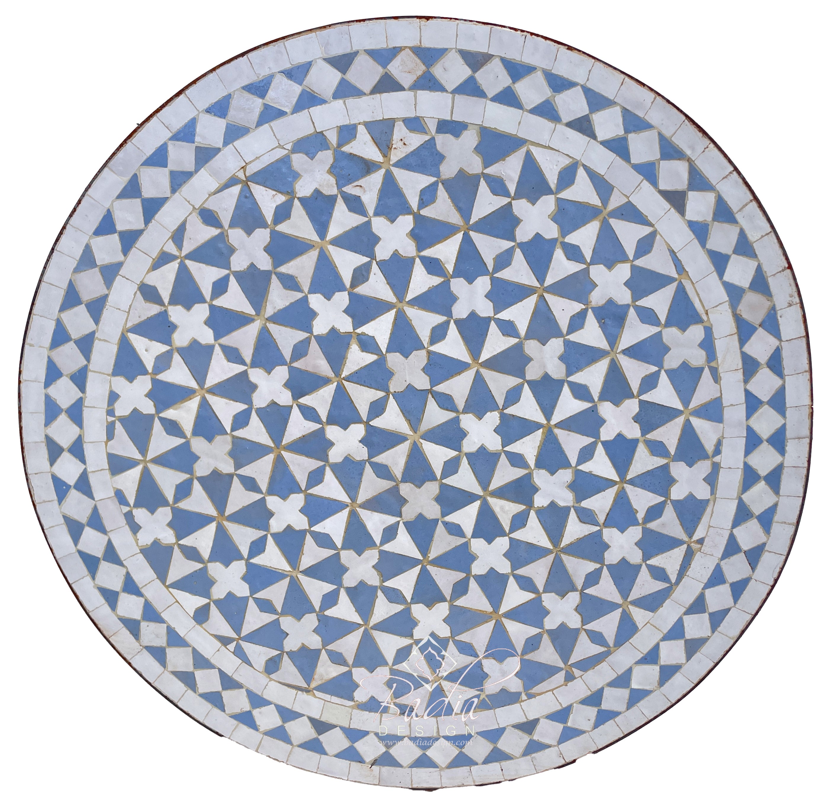 24" Multi-Color Round Tile Table Top