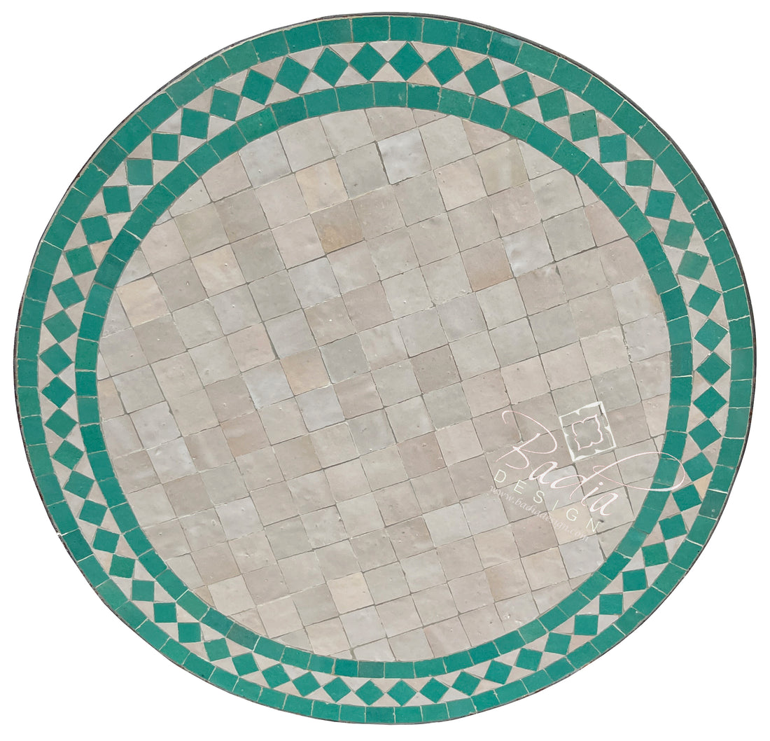24" Round Multi-Color Tile Table Top