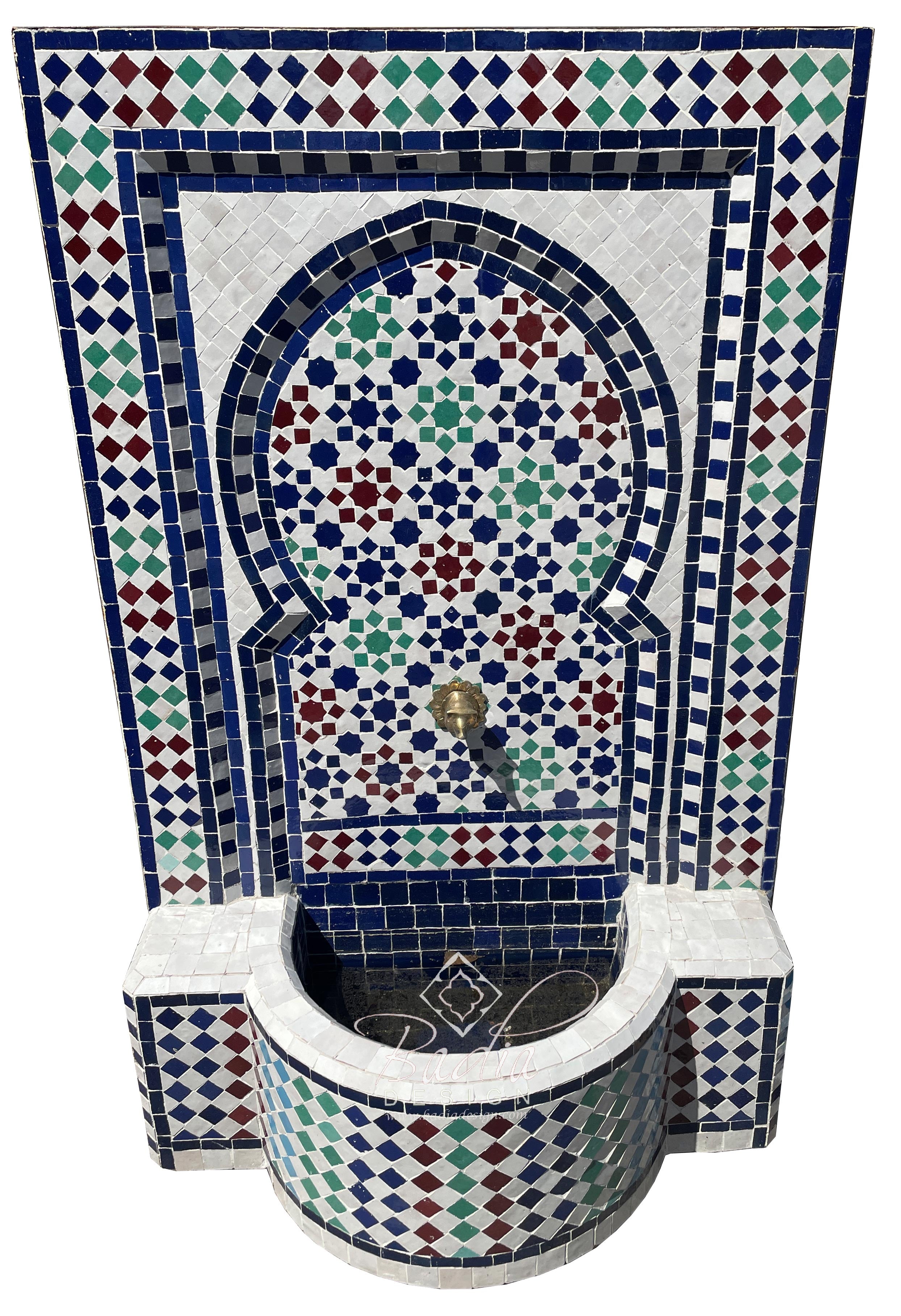Multi-Color Mosaic Tile Water Fountain
