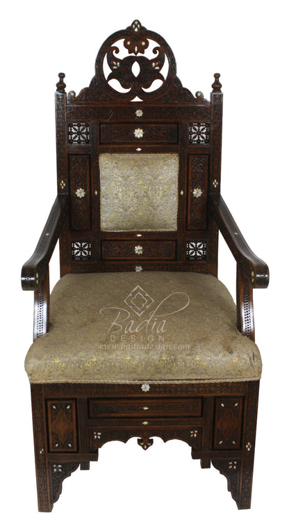 Mother of Pearl White Bone Inlay Chair