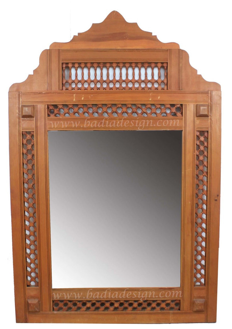 Moroccan Carved Moucharabieh Wooden Mirror