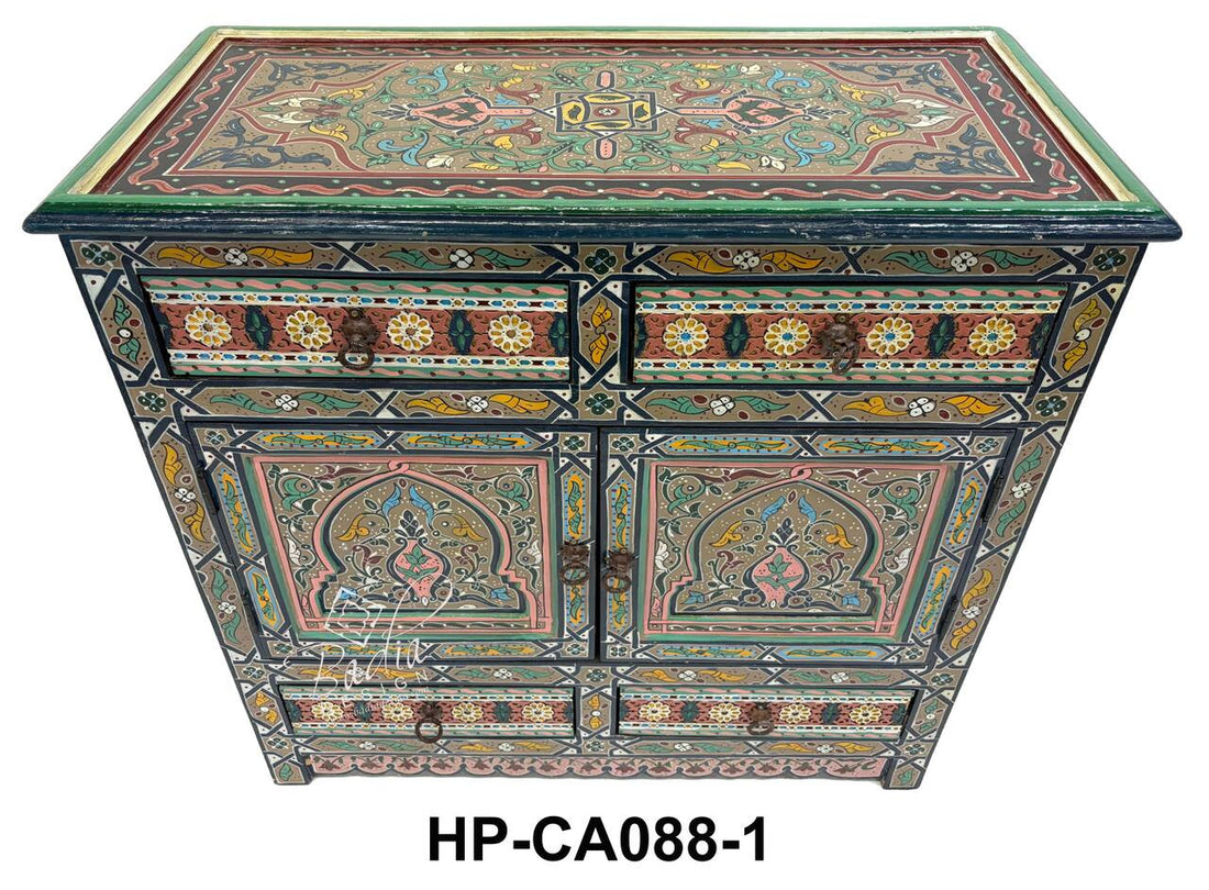 Multi-Color Hand Painted Storage Cabinets