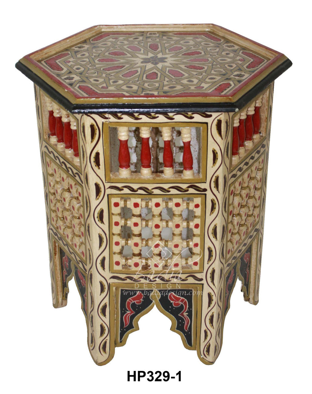 Multi Color Hand Painted Side Table