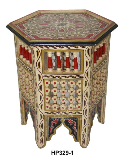 Multi Color Hand Painted Side Table