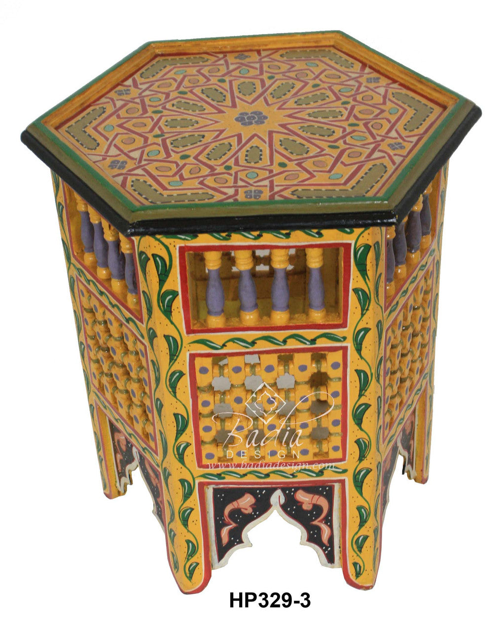 Multi Color Hand Painted Side Table