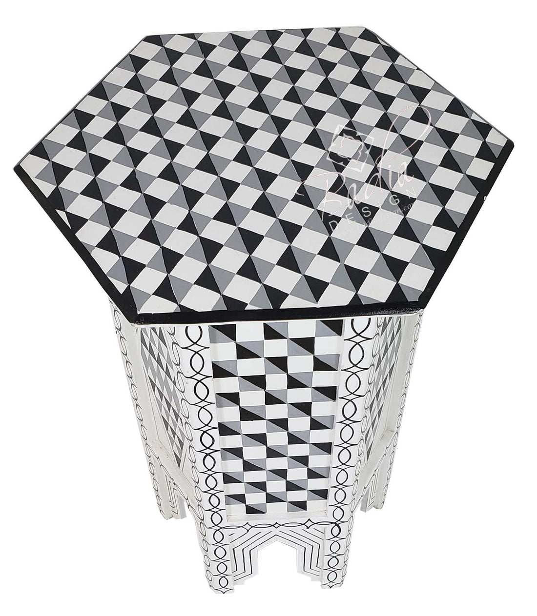 Multi Color Hand Painted Side Table