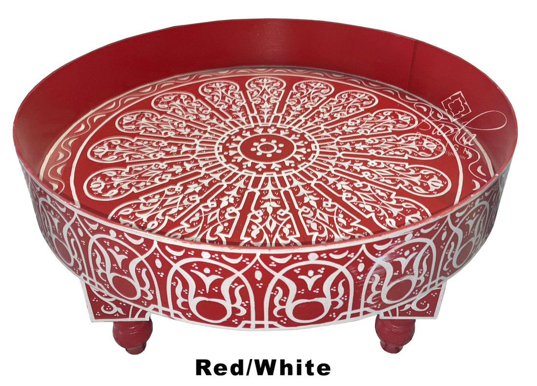 Multi Color Hand Painted Low-Cut Side Tables
