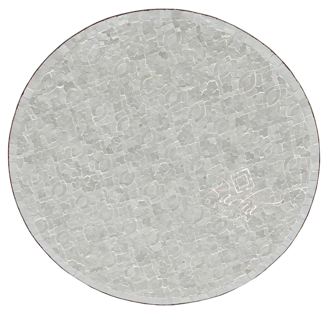 32" Off-White Mosaic Tile Table Top