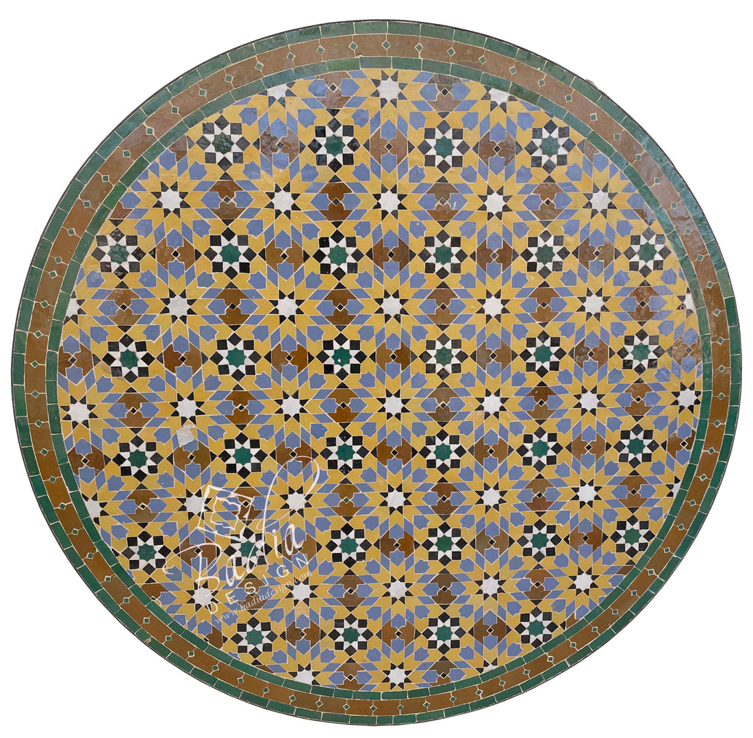 48" Moroccan Mosaic Tile Table Top