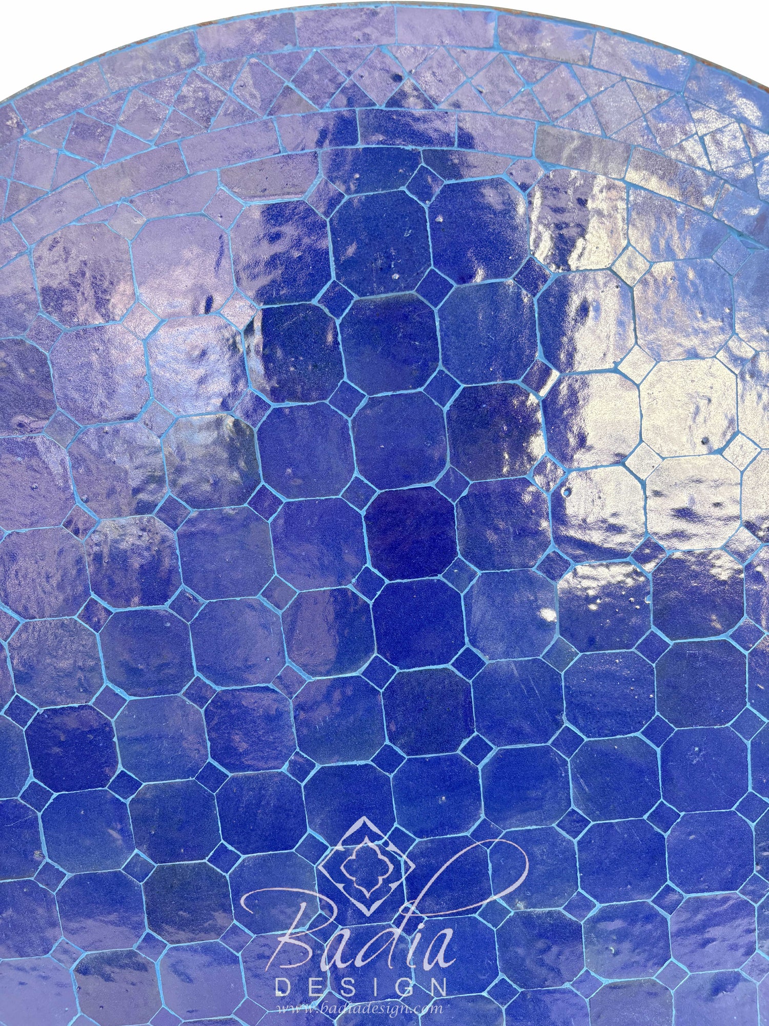 36" Solid Blue Round Tile Table Top
