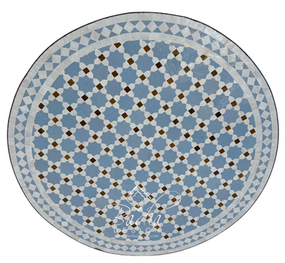 32" Blue and White Tile Table Top