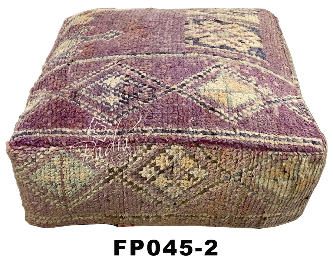 Square Kilim Floor Ottoman