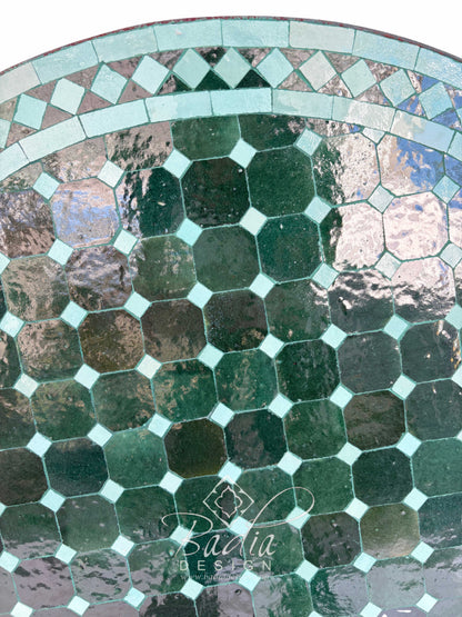 36" Green Round Tile Table Top