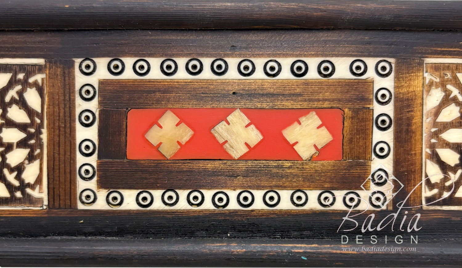 Rectangular Wooden Frame Bone Inlay Mirror