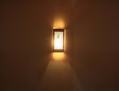 Rectangular Shaped Brass Wall Sconce