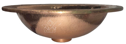 Round Engraved Copper Sink Bowl