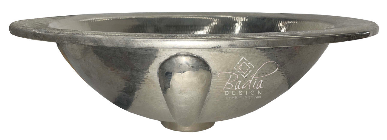 Round Moroccan Engraved Silver Sink Bowl