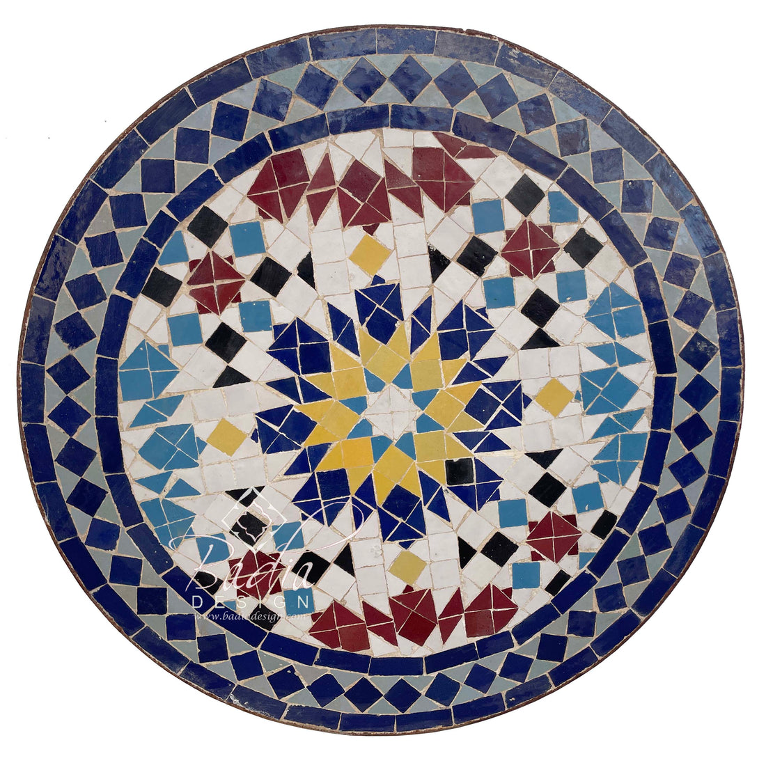 24" Round Multi-Color Tile Table Top