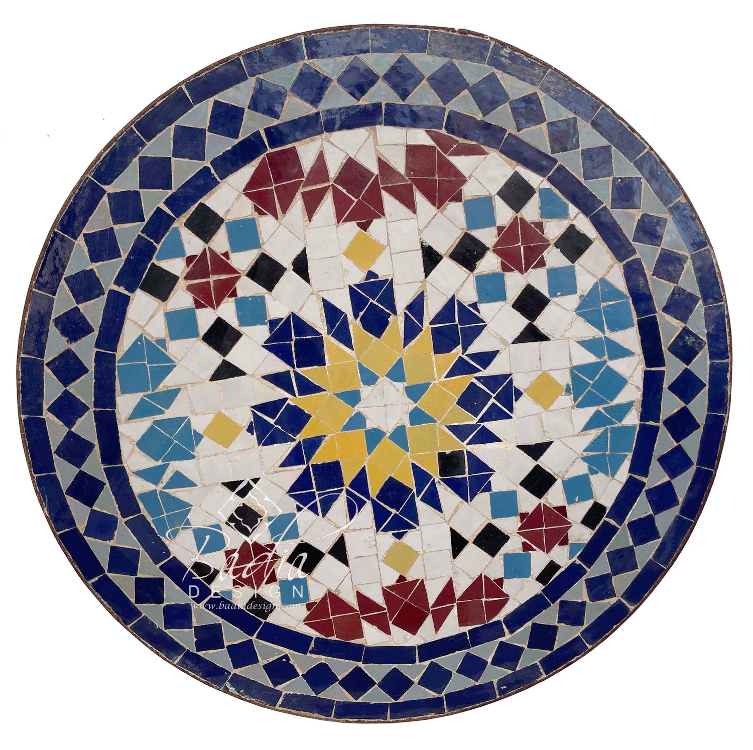 24" Round Multi-Color Tile Table Top