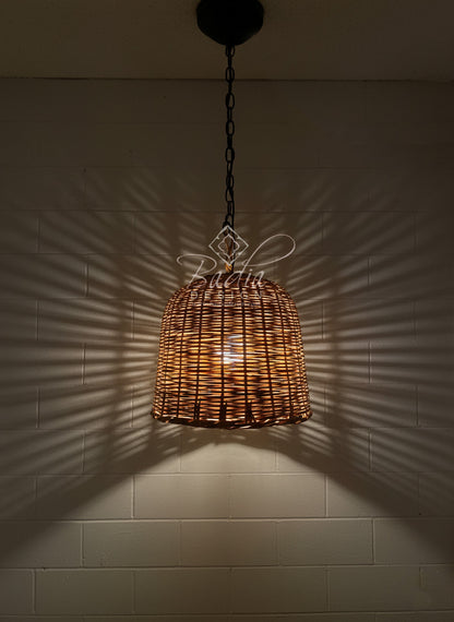 Rounded Dome Shaped Raffia Lantern