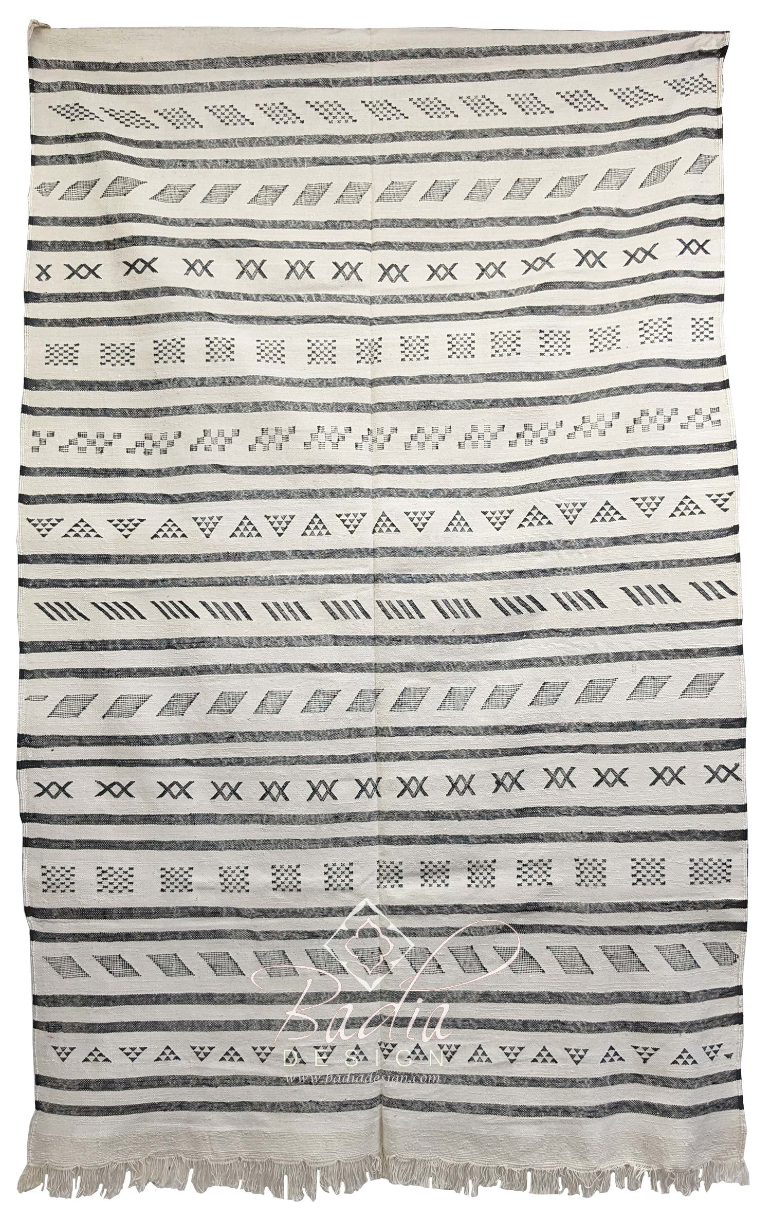 Gray Color Tribal Rug with Geometric Designs