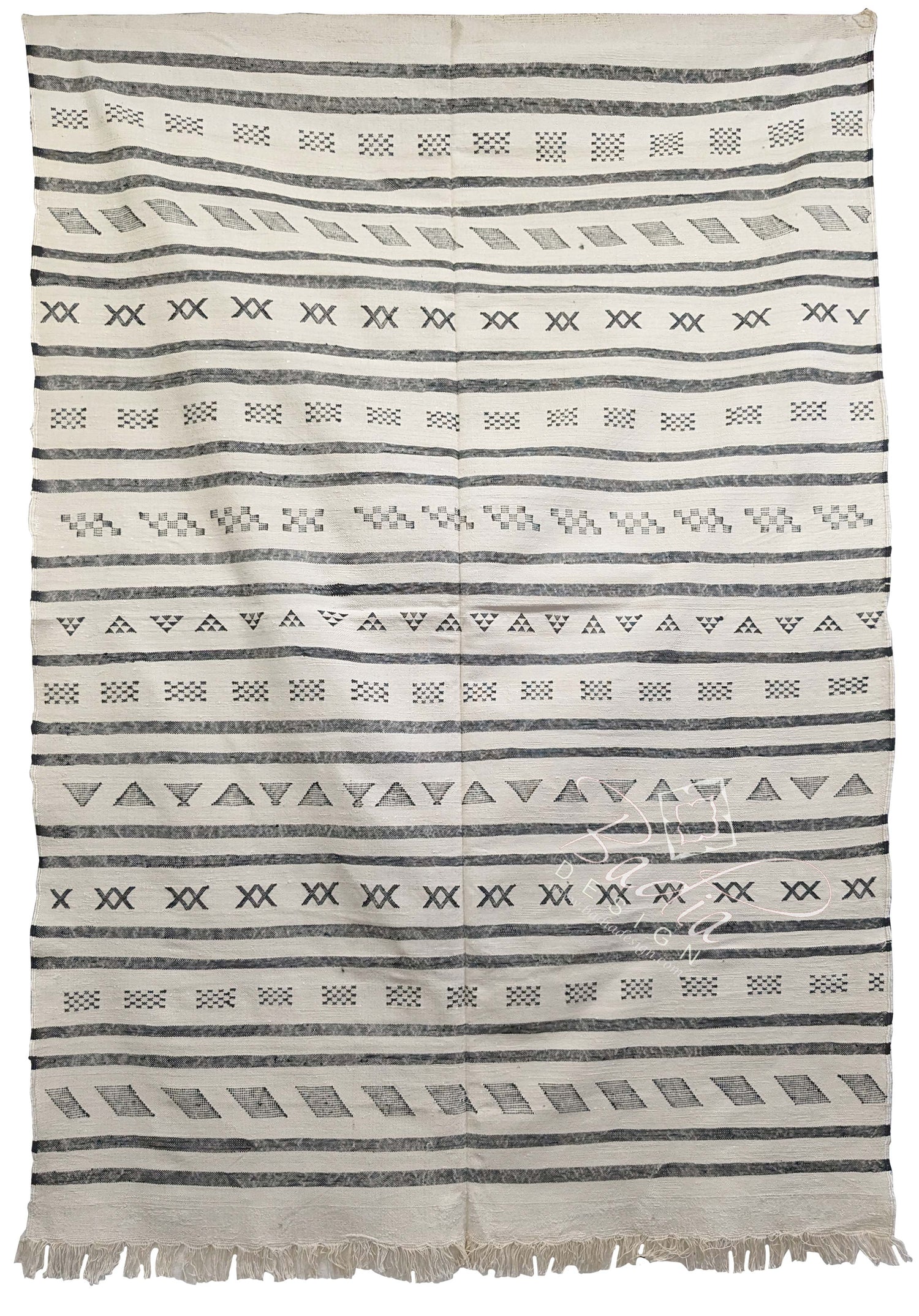 Gray Color Tribal Rug with Geometric Designs