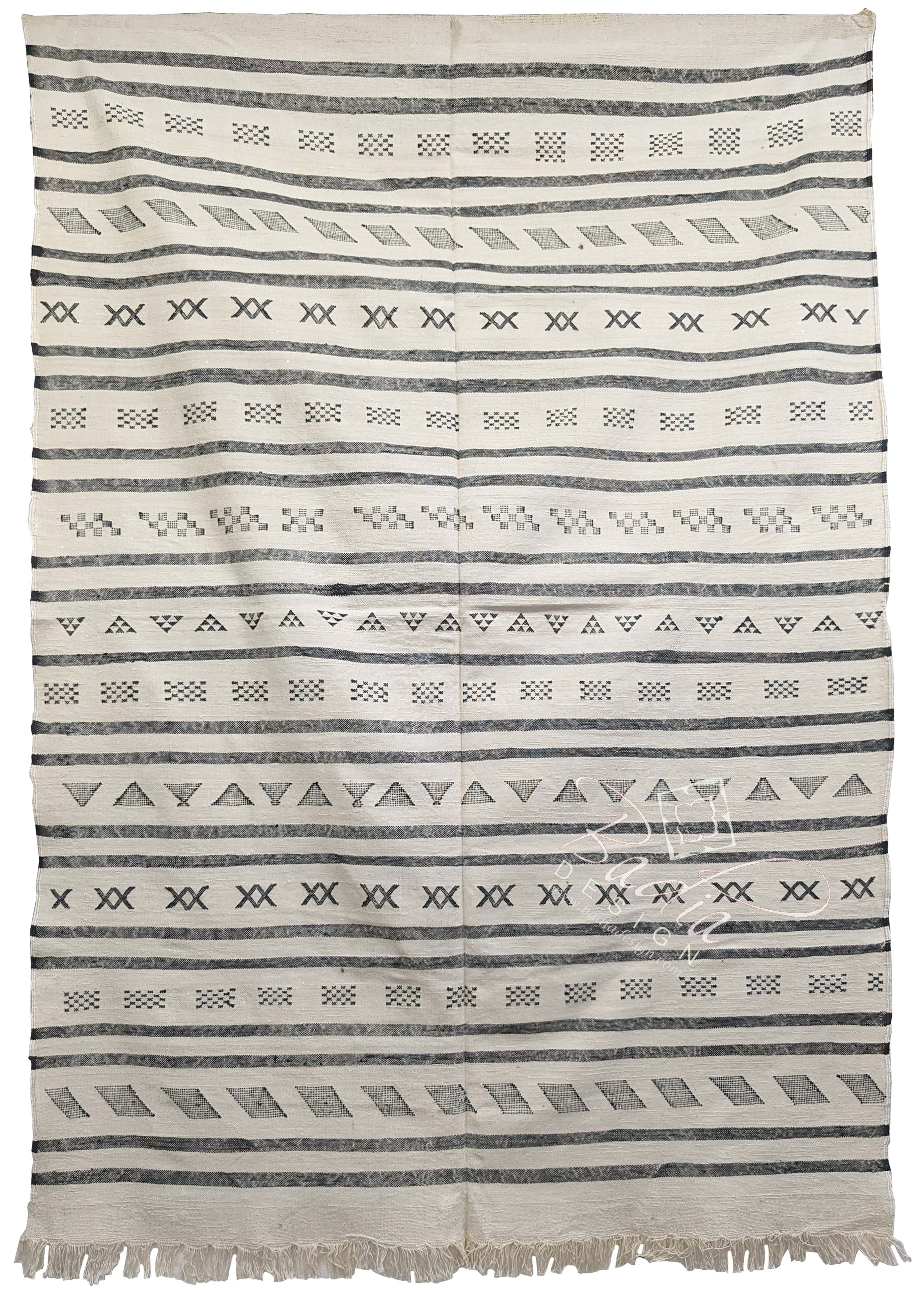 Gray Color Tribal Rug with Geometric Designs