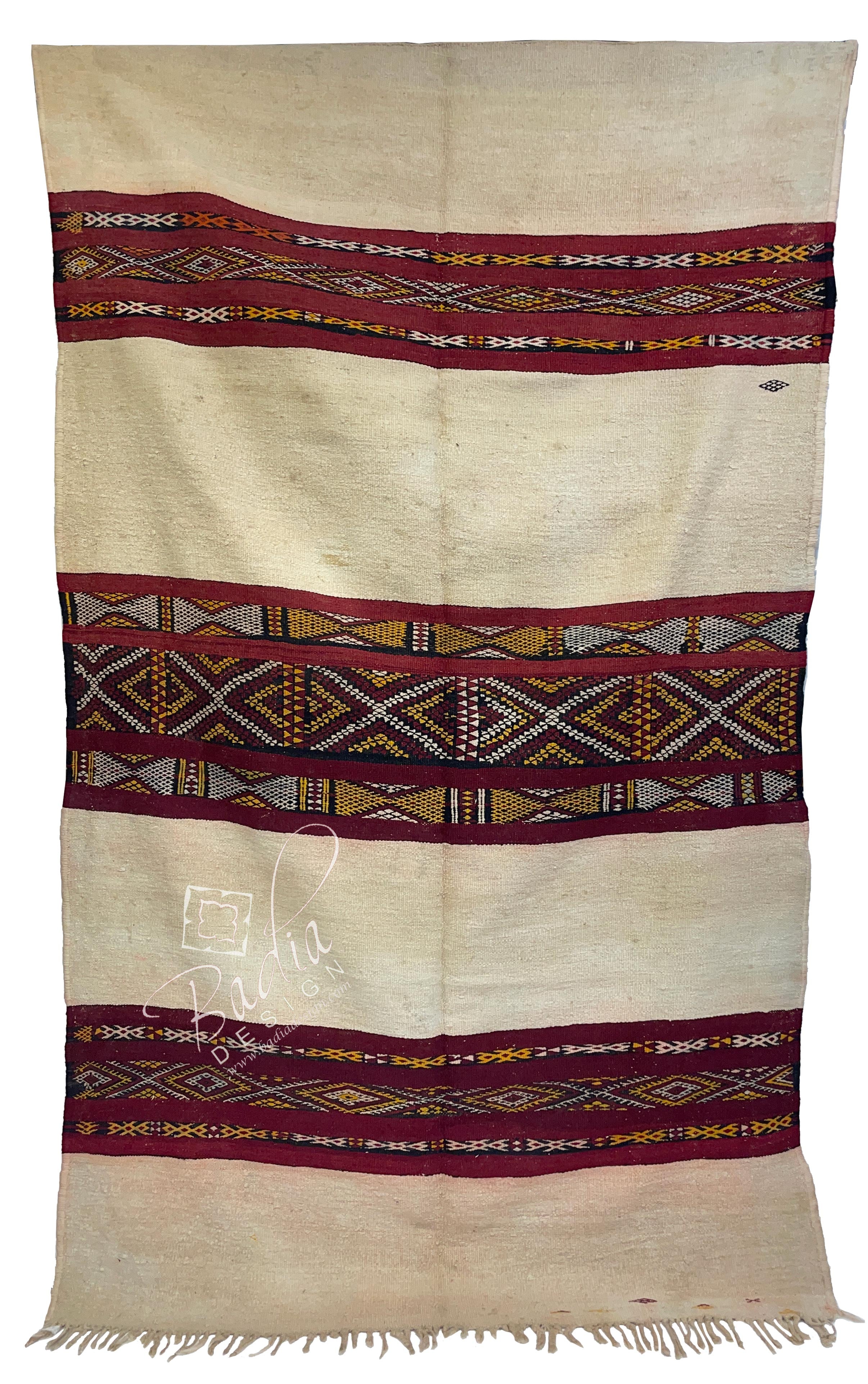 Small Multi-Color Moroccan Rug with Tribal Designs